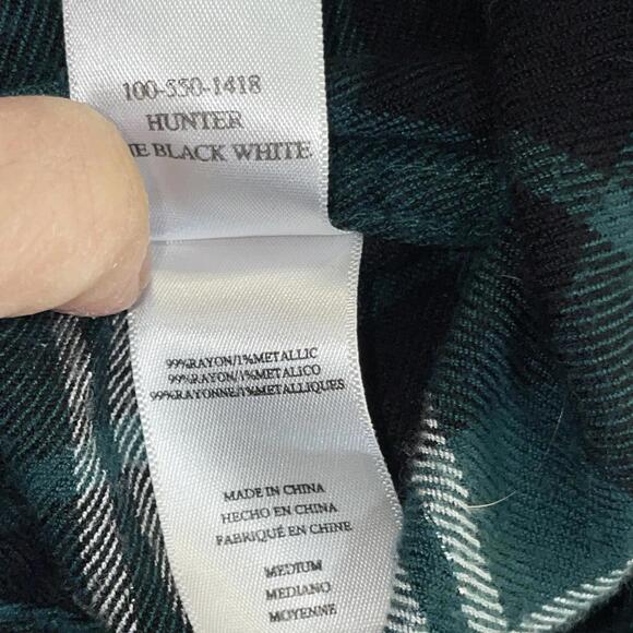Rails Shirt Womens Medium Pine Black Plaid Hunter Button Rayon Top Classic EUC - Picture 10 of 11